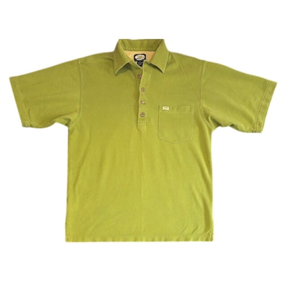 Tommy Bahama Mens Lime Green Short Sleeve Pique Polo Shirt Small 100% Cotton